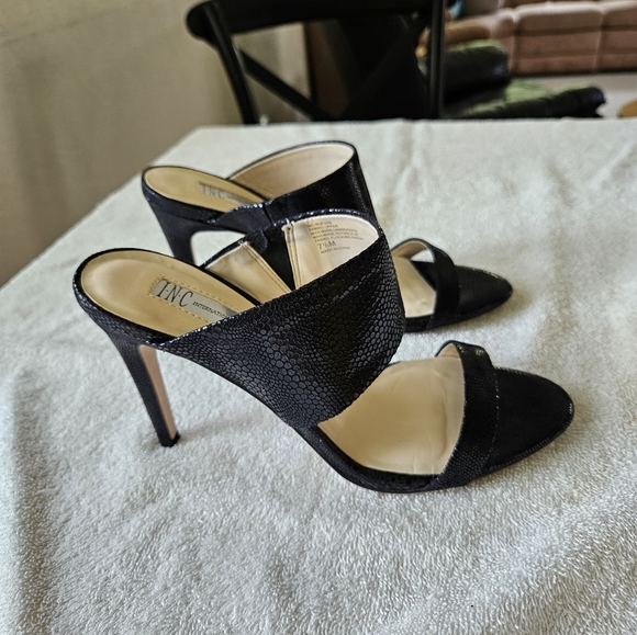 I-N-C International Concepts High Heel Stilletto Sandal Gloss Black / Tan - Picture 8 of 11